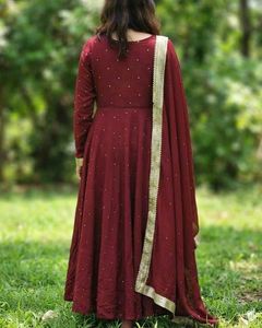 Elegant Maroon Anarkali Suit Set