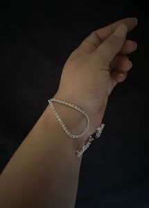 Sparkling Leaf &amp; Drop Bangle Bracelet