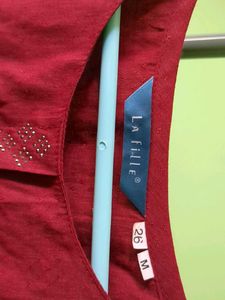 Red Sleeveless Ethnic Blouse