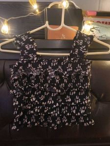 Cute Smocked Floral Crop Top