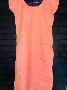Peach Embroidered Kurta set