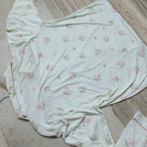 Korean Cute Floral Pajama Top