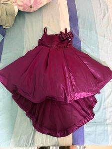Royal Plum Satin Party Frock