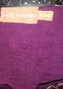 Elegant Purple Velvet Kurta with Embroidery