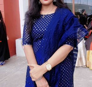 Elegant Navy Blue mirror work Kurta&amp;dupatta