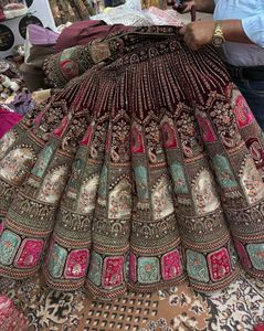 Embroidered Velvet Lehenga Choli