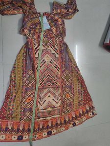aarke by Ritu Kumar Boho Print Off-Shoulder Dress