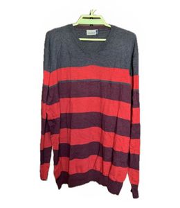 Striped V-Neck Men's Sweater