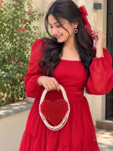 Heart Beaded Clutch Bag