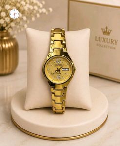 Elegant Gold Watch with Diamonds