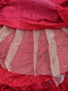 Red Mirror-Work Lehnga