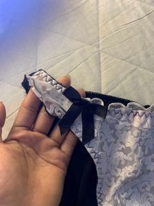 Lace Trim Briefs with Bows