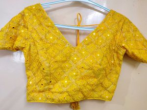 Yellow Embellished Blouse