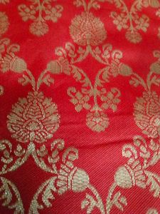 Vibrant Red Saree with Goldwork