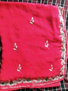 Stone Work Saree Only No Blouse/no Return/no Refun
