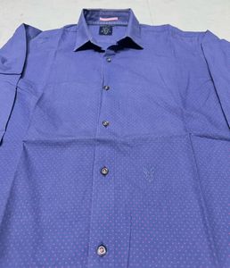 Rare Rabbit Men's Blue Patterned Dress Shirt