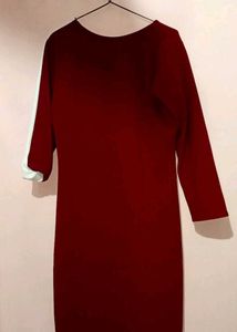 Chic Two-Tone Long Sleeve Bodycon Dress
