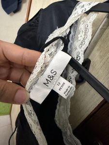 Marks &amp; Spencer Black Square Neck Dr