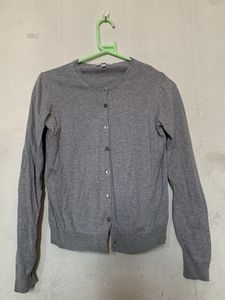 Grey Button-Up Cardigan