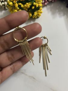 Dangle Earrings with Linear Accents