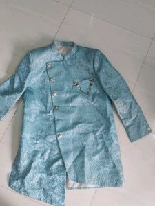 Men's Light Blue Brocade Sherwani