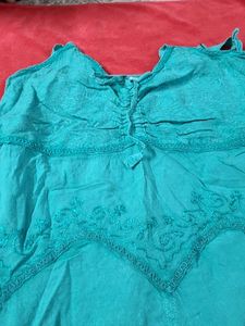 Beautiful Teal Embroidered Dress