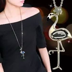 Chic Flamingo Pendant Silver Necklace