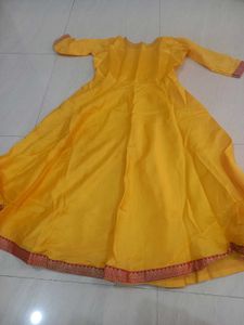 Yellow Kurta Set with Red Dupatta