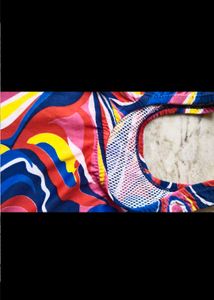 Vibrant Retro Swirl Swimdress with Skirt