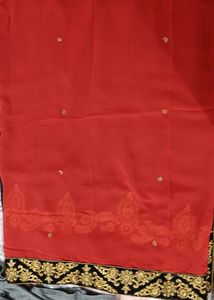 Embroidered Lace Saree With Stiched Blouse...