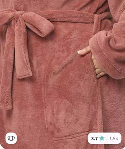 KLOTTHE Plus Size Woolen Bathrobe With Belt