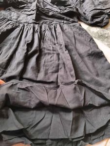 Black Puff Sleeve Mini Dress