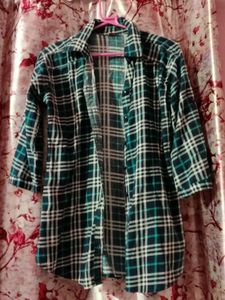 Green Plaid Button-Up Shirt