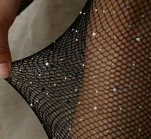 Stockings Black With Rhinestones