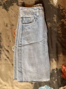Light Wash Denim Mini Skirt