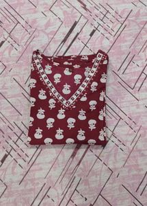 Maroon Kurta Set with chiffon dupatta