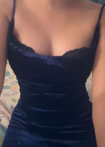Navy Velvet long Dress