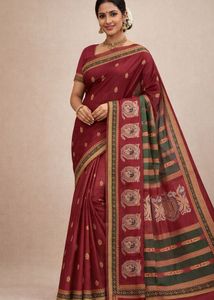 Elegant Maroon Silk Saree