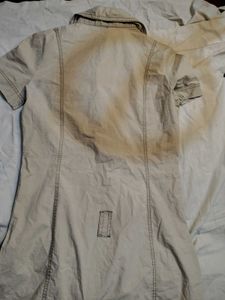 Stylish Beige Button-Up Shirt Dress