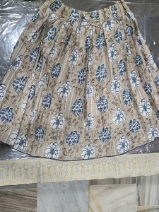 Combo of cotton top and polyester skirt
