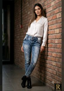 Stylish Distressed Blue Denim Jeans