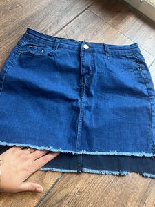Denim Short Skirt - New Waist 28 inches