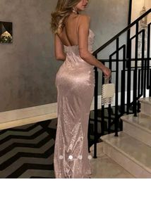 Sparkling Rose Gold Maxi Dress
