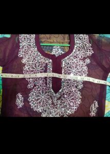 purple mirror work sharara set