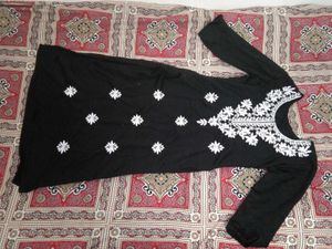 Chikankari Black Kurta