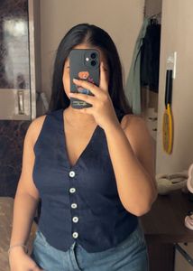 linen blend brand new vest top