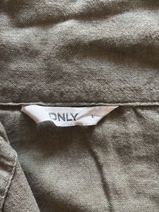 Olive Green Linen Blend Shirt