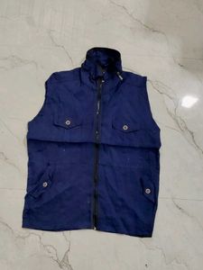 Men's Blue Sleeveless Jacket
