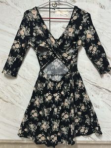 Floral Print Mini Dress - Size Small