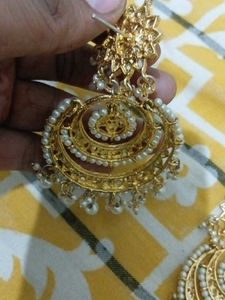 Exquisite Kundan Pearl Jhumka Earrings